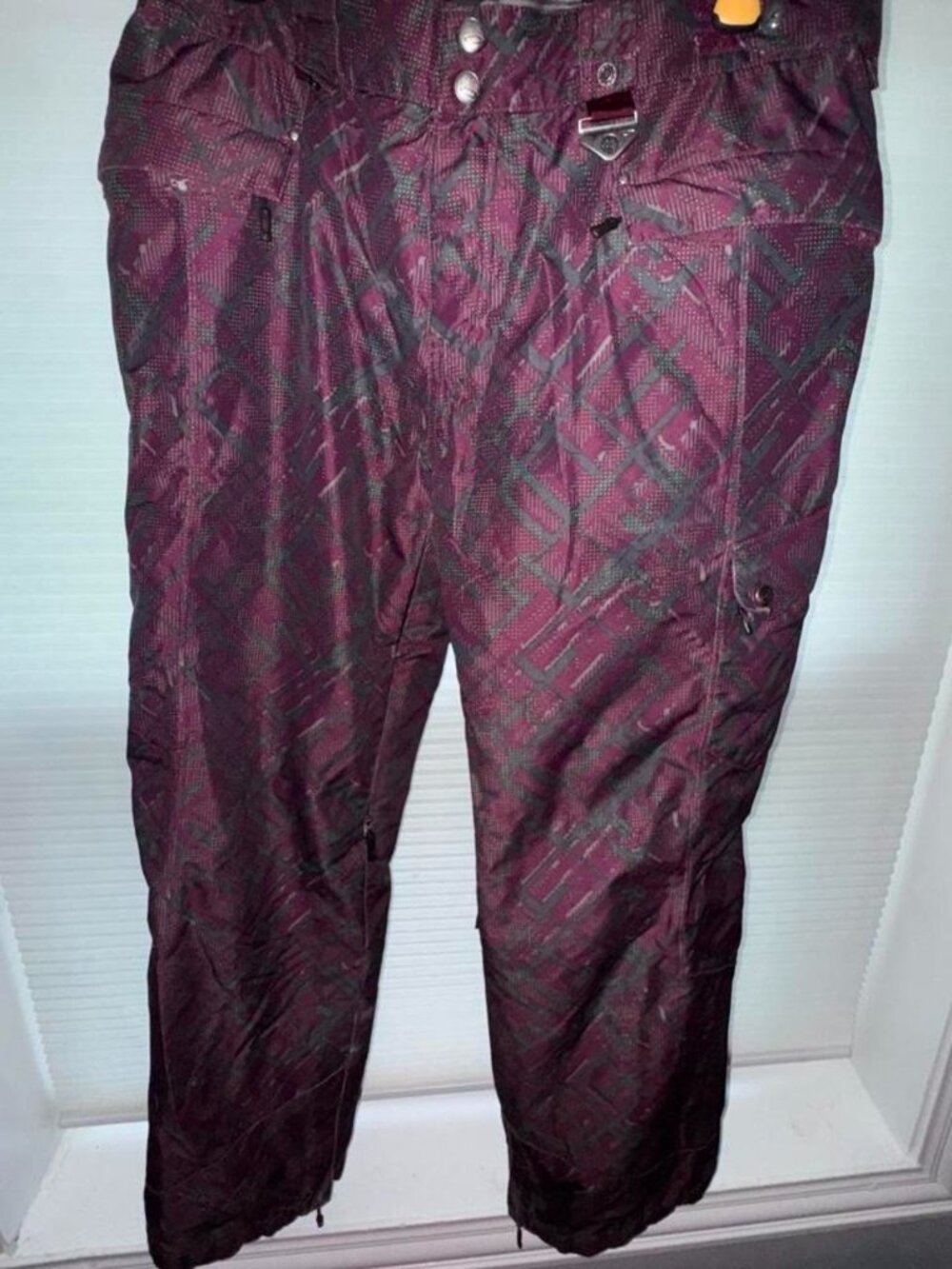Vintage Oakley Y2K Burgundy Snowboard Cargo Pants Size 34